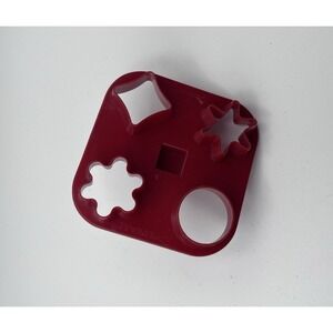 Vintage Tupperware 4-in-1 Cookie Cutter - Maroon Red Multi-Shape Press